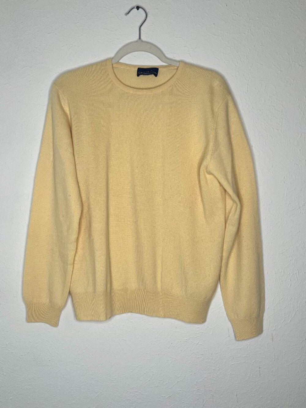 Vintage Women's Charter Club 100% Cashmere Pale Yellow Sweater Size Medium